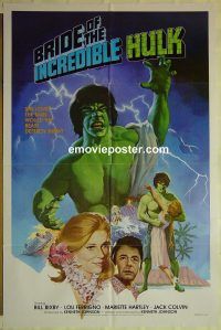 f329 BRIDE OF THE INCREDIBLE HULK one-sheet movie poster '80 Lou Ferrigno