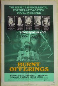 f335 BURNT OFFERINGS style B one-sheet movie poster '76 Bette Davis