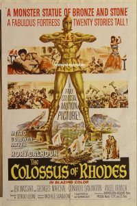 f349 COLOSSUS OF RHODES one-sheet movie poster '61 Sergio Leone, Calhoun