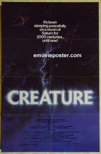 f360 CREATURE one-sheet movie poster '85 cool horror/sci-fi image!