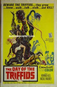 f375 DAY OF THE TRIFFIDS one-sheet movie poster '62 Howard Keel