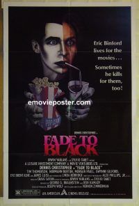 f432 FADE TO BLACK one-sheet movie poster '80 Dennis Christopher