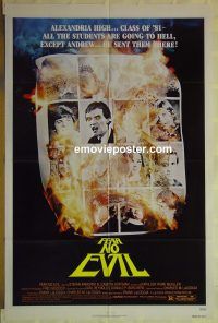 f434 FEAR NO EVIL one-sheet movie poster '81 high school Hell!