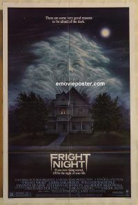 f459 FRIGHT NIGHT one-sheet movie poster '85 Chris Sarandon