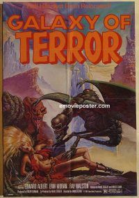 f467 GALAXY OF TERROR one-sheet movie poster '81 great Charo artwork!