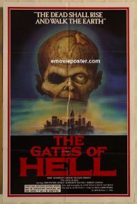 f469 GATES OF HELL one-sheet movie poster '83 Lucio Fulci, zombie horror!