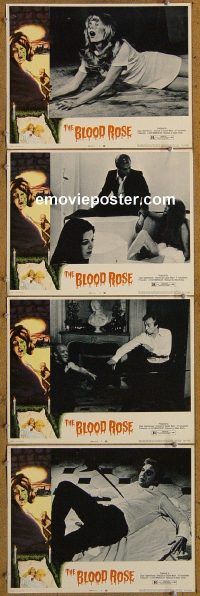 f159 BLOOD ROSE 4 movie lobby cards '70 first sex-horror!