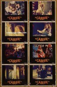 f084 CARRIE 8 movie lobby cards '76 Sissy Spacek, Stephen King