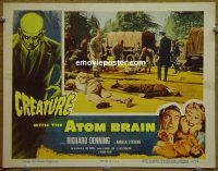 f207 CREATURE WITH THE ATOM BRAIN movie lobby card '55 Denning