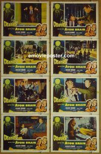 f088 CREATURE WITH THE ATOM BRAIN 8 movie lobby cards '55 Denning