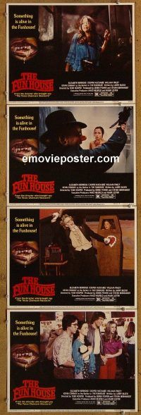 f164 FUNHOUSE 4 movie lobby cards '81 Tobe Hooper horror!