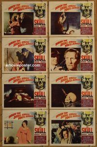 f134 SKULL 8 movie lobby cards '65 Peter Cushing, Wymark, Lee