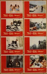 f135 SLEEPER 8 movie lobby cards '74 Woody Allen, Diane Keaton