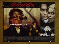 f241 SLEEPY HOLLOW movie lobby card '99 great Johnny Depp close up!