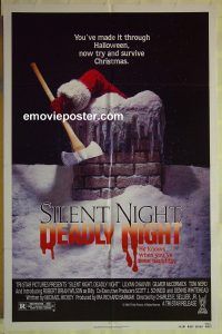 f710 SILENT NIGHT DEADLY NIGHT one-sheet movie poster '84 X-mas horror!