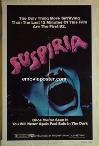 f744 SUSPIRIA one-sheet movie poster '77 classic Dario Argento!