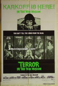 f757 TERROR IN THE WAX MUSEUM style B one-sheet movie poster '73 Ray Milland