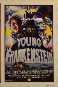 f826 YOUNG FRANKENSTEIN style B one-sheet movie poster '74 Mel Brooks, Wilder