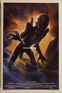 h172 ALIEN one-sheet movie poster R94 Sigourney Weaver, John Alvin art!