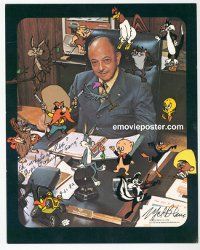 j962 MEL BLANC signed vintage 8x10 still '78 portrait with characters!