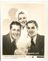 j422 LOVE IS NEWS vintage 8x10 still '37 top 3 stars portrait!