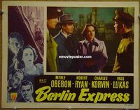 m036 BERLIN EXPRESS movie lobby card #2 '48 Merle Oberon, Robert Ryan