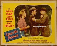 m333 LOVE ME TENDER movie lobby card #2 '56 1st Elvis Presley!