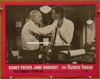 m479 SLENDER THREAD movie lobby card #5 '66 Sidney Poitier, Savalas