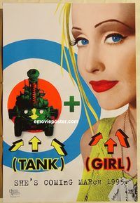 n195 TANK GIRL teaser one-sheet movie poster '95 Lori Petty, Ice-T