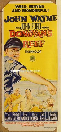 p307 DONOVAN'S REEF Australian daybill movie poster '63 John Wayne