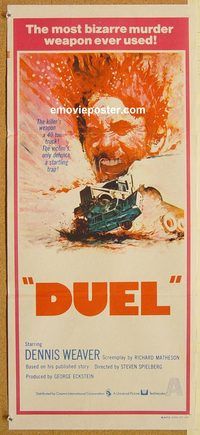 p321 DUEL Australian daybill movie poster '72 Steven Spielberg, Weaver