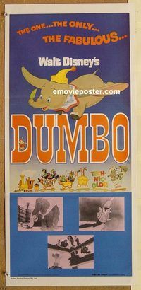 p322 DUMBO Australian daybill movie poster R76 Walt Disney classic!