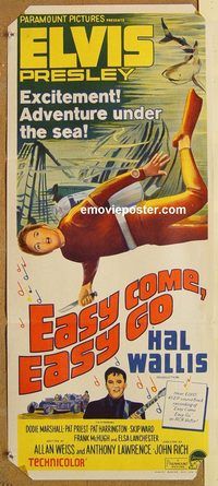 p325 EASY COME EASY GO Australian daybill movie poster '67 Elvis Presley