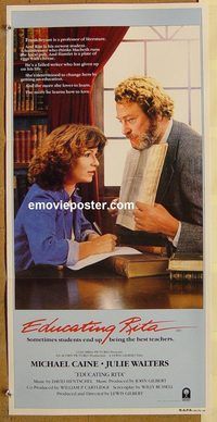 p327 EDUCATING RITA Australian daybill movie poster '83 Caine, Walters