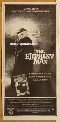 p330 ELEPHANT MAN Australian daybill movie poster '80 Anthony Hopkins