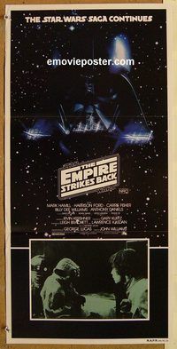 p335 EMPIRE STRIKES BACK Australian daybill movie poster '80 Lucas