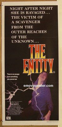 p338 ENTITY Australian daybill movie poster '83 Barbara Hershey, Silver