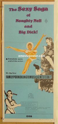 p343 ESKIMO NELL Australian daybill movie poster '75 English sex spoof!