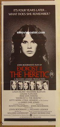 p351 EXORCIST 2: THE HERETIC Australian daybill movie poster '77 Linda Blair