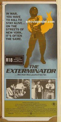 p353 EXTERMINATOR Australian daybill movie poster '80 George, Eggar