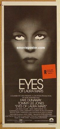 p354 EYES OF LAURA MARS Australian daybill movie poster '78 Faye Dunaway