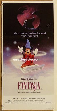 p362 FANTASIA Australian daybill movie poster R82 Mickey Mouse, Disney