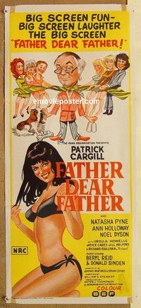 p366 FATHER DEAR FATHER Australian daybill movie poster '72 English sex!