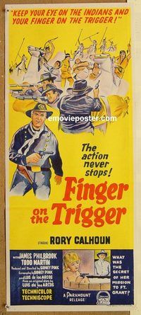 p373 FINGER ON THE TRIGGER Australian daybill movie poster '65 Rory Calhoun