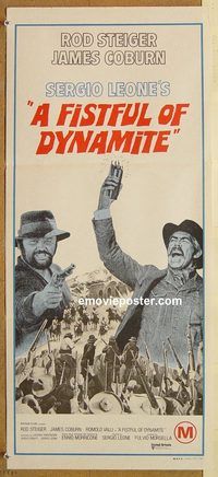 p380 FISTFUL OF DYNAMITE Australian daybill movie poster '72 Sergio Leone