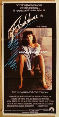 p382 FLASHDANCE Australian daybill movie poster '83 Jennifer Beals, dance