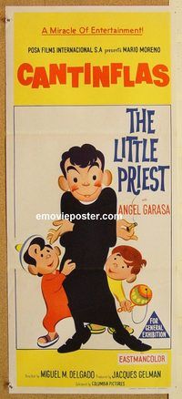 p611 LITTLE PRIEST Australian daybill movie poster '50s Cantinflas, Mexico