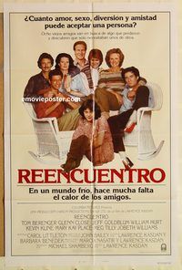 v164 BIG CHILL Spanish/US one-sheet movie poster '83 Close, Hurt, Kline