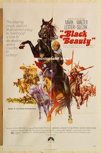 v181 BLACK BEAUTY one-sheet movie poster '71 Mark Lester, horses!