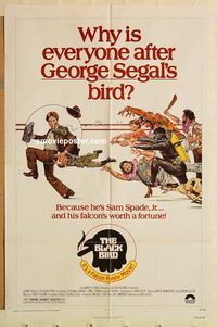 v182 BLACK BIRD one-sheet movie poster '75 George Segal, Maltese Falcon!